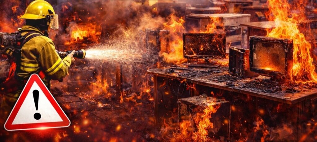 शाॅर्ट सक्रिट से लगी आग, स्कूल के कंप्यूटर व फर्नीचर जले