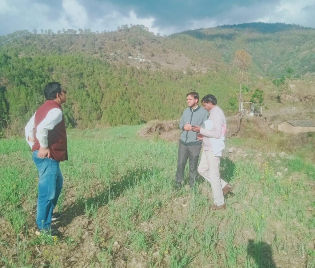 डिजिटल क्रॉप सर्वे को मिली गति, SDM ने रौता गांव में खेतों पर पहुंचकर किया स्थलीय निरीक्षण